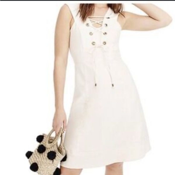 J. Crew White Sleeveless Sundress with Sailor Collar - Picture 1 of 7